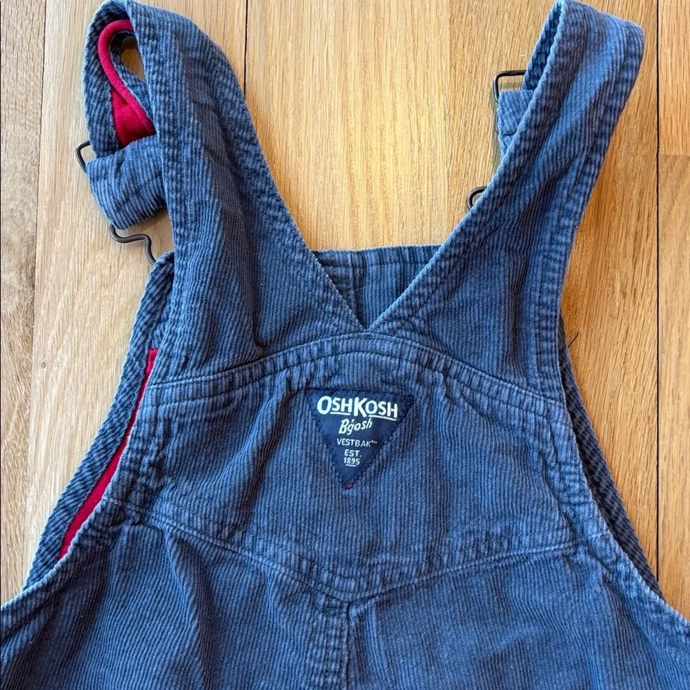 Oshkosh Flannel Lined Overalls Blue Corduroy Size 4T
